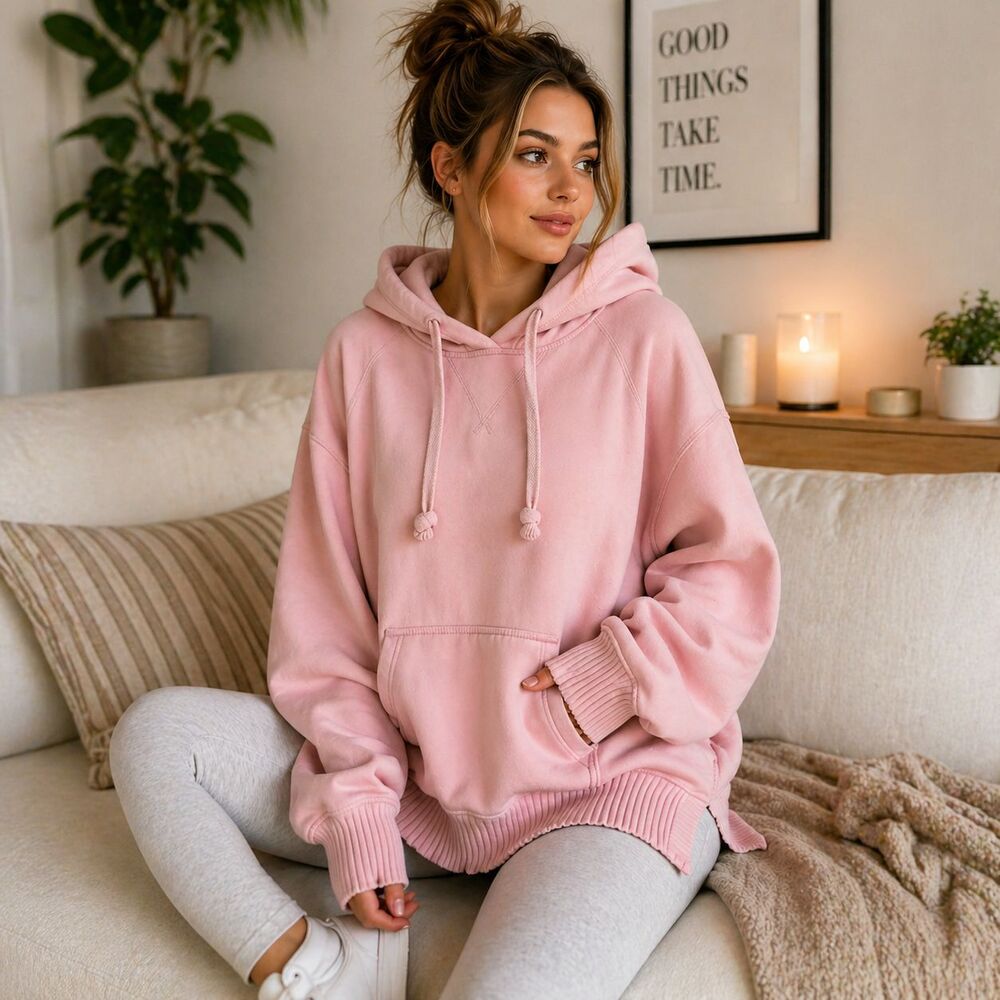 Vintage American Eagle Pink Hoodie XL Y2K Oversized Cozy Soft Girl Sweatshirt